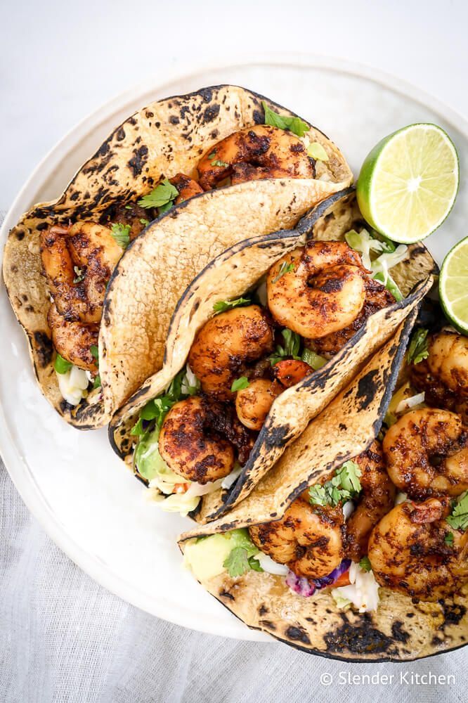 Low Carb Chipotle Shrimp Tacos - Slender Kitchen