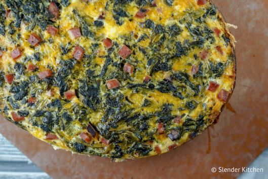 Slow Cooker Breakfast Casserole with Ham, Cheese, and Spinach - Slender ...