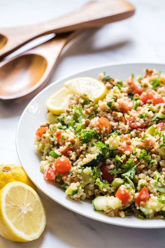 Quinoa Tabbouleh with Lentils - Slender Kitchen