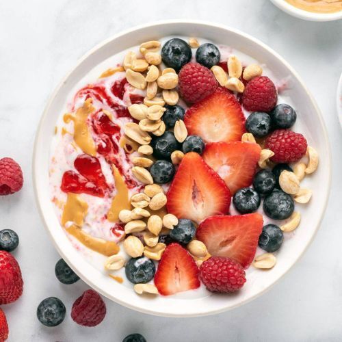 Delicious and Fruity Peanut Butter and Jelly Yogurt Bowl