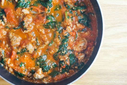 Spinach and Sausage Spaghetti Sauce (Stovetop or Slow Cooker) - Slender ...