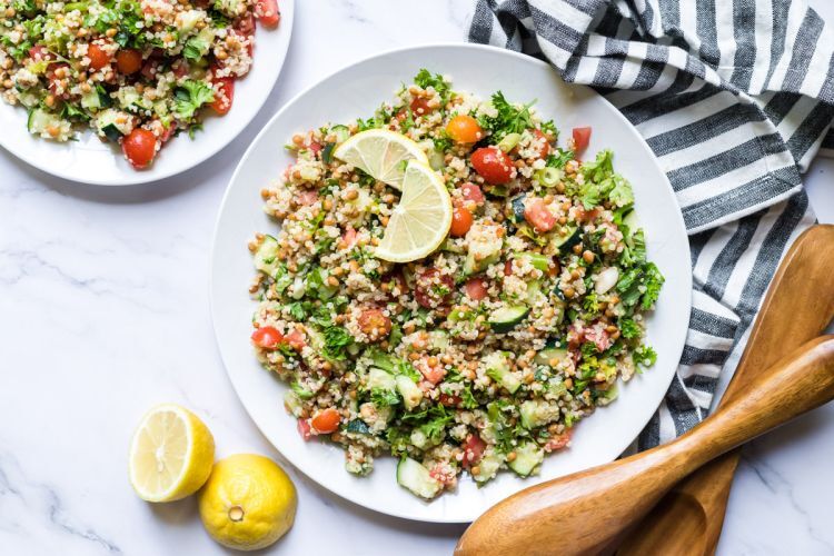 Quinoa Tabbouleh with Lentils - Slender Kitchen