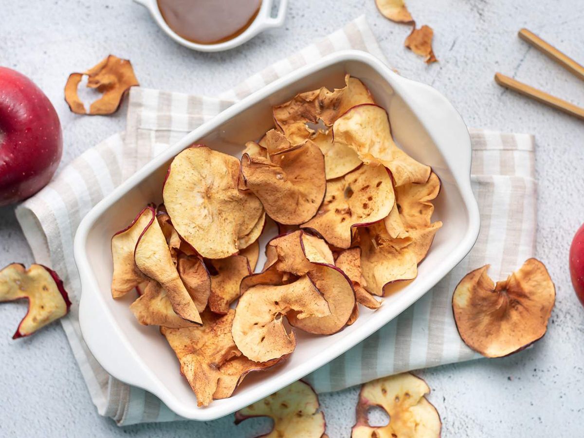 Beautiful Apple Chips on a Baking Dish