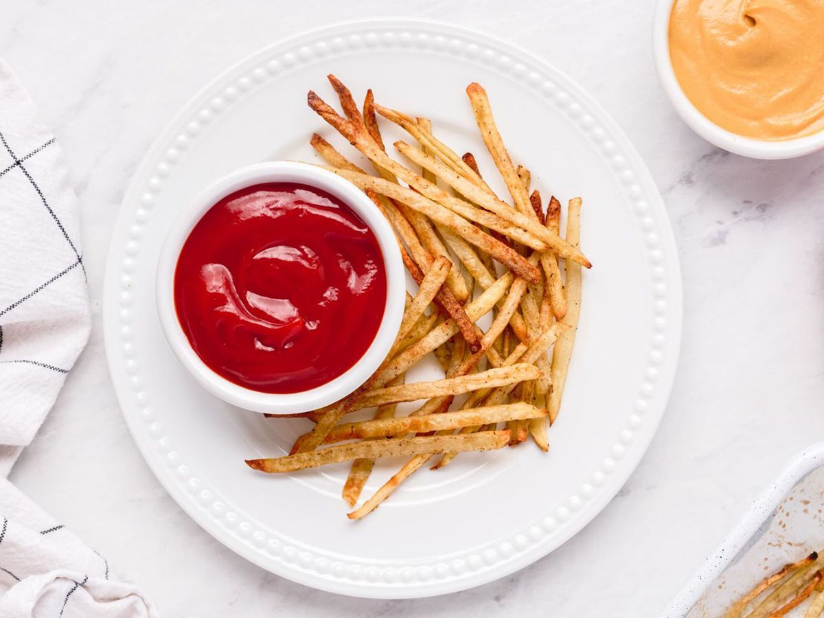 Kid Friendly Baked Fries with Homemade Ketchup