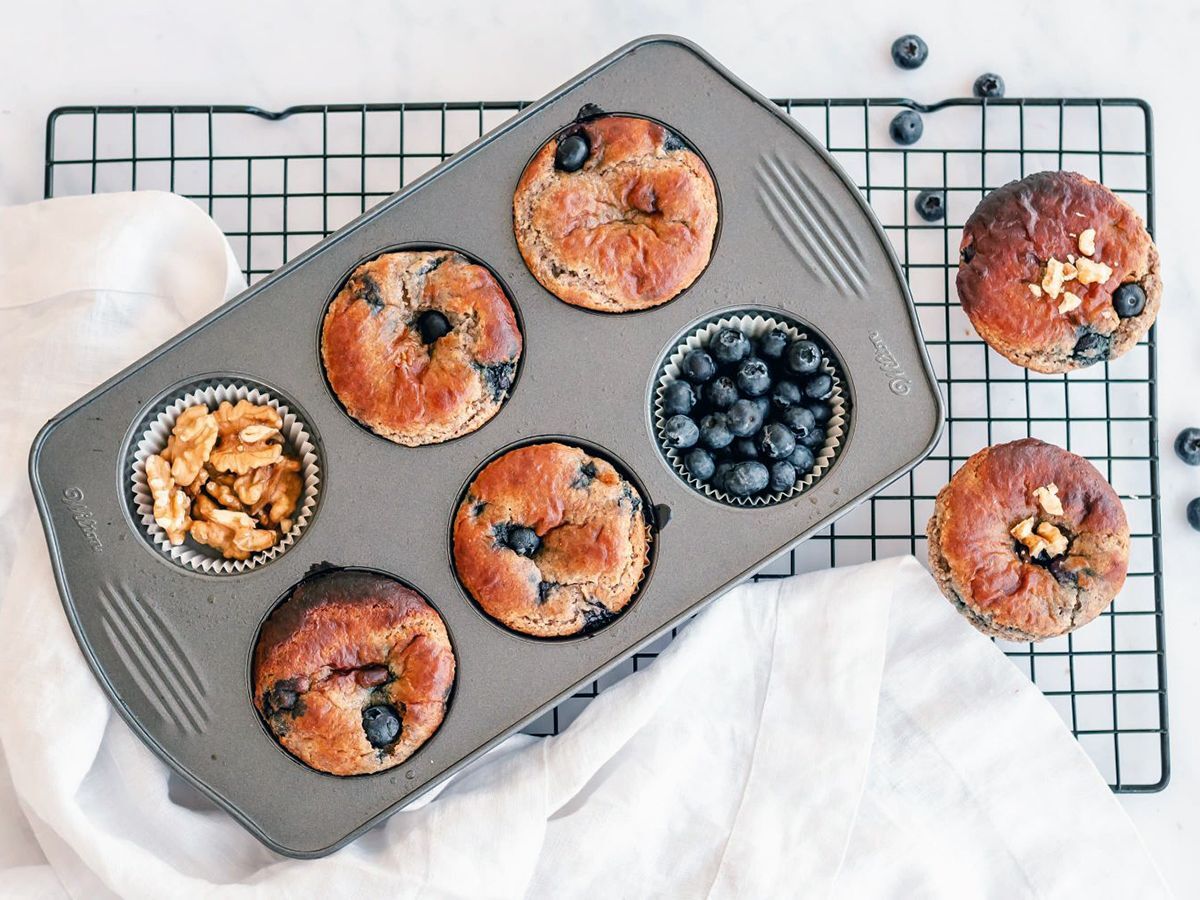 Various Blueberry Muffins Freshly Baked 