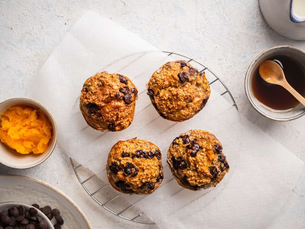 Delicious and Low Calorie Pumpkin Chocolate Chips Muffins