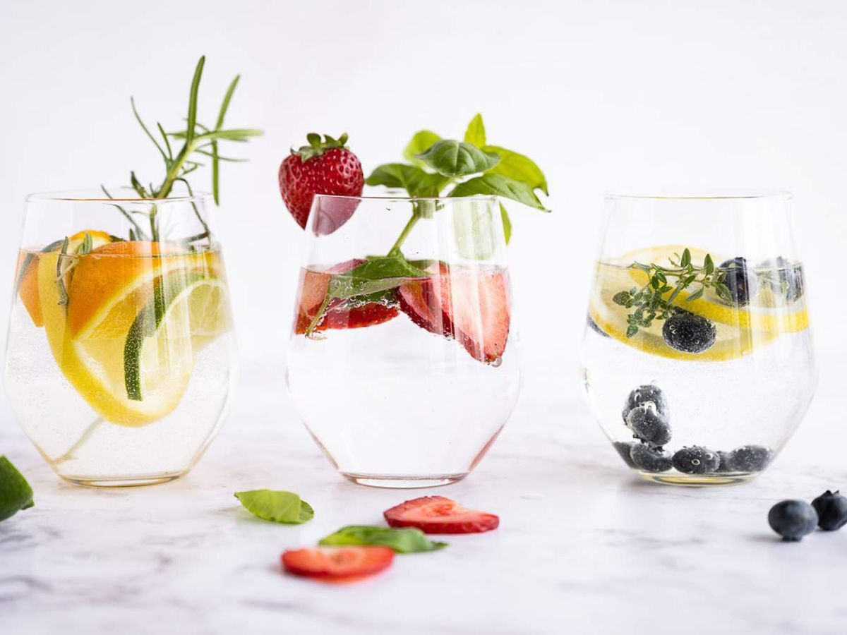 Refreshing Water Infused with Different Fruits and Herbs