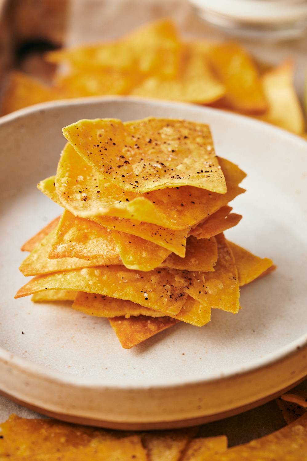 make tortilla chips from corn tortillas