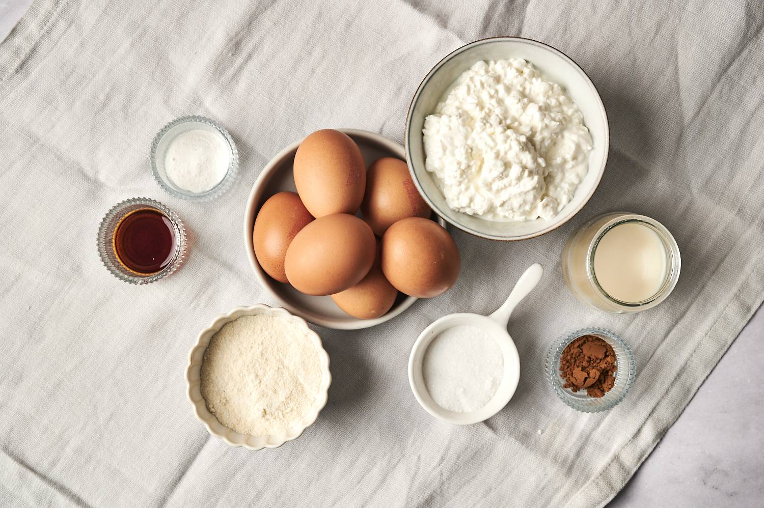 Simple ingredients for fluffy, protein-packed pancakes.