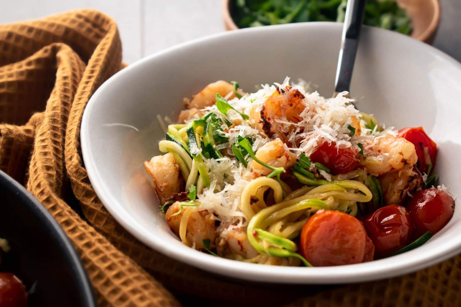 Healthy Shrimp Scampi Zoodles - Slender Kitchen