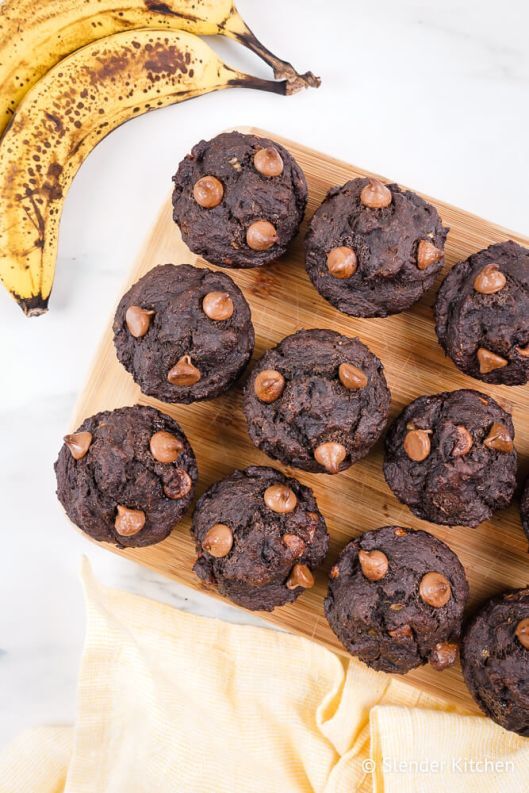 Chocolate Banana Muffins - Slender Kitchen