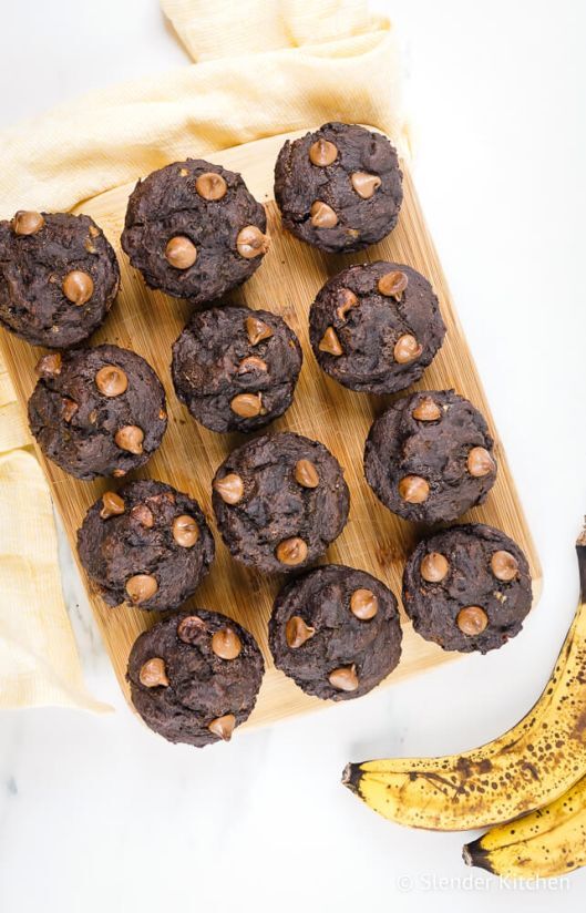 Chocolate Banana Muffins - Slender Kitchen