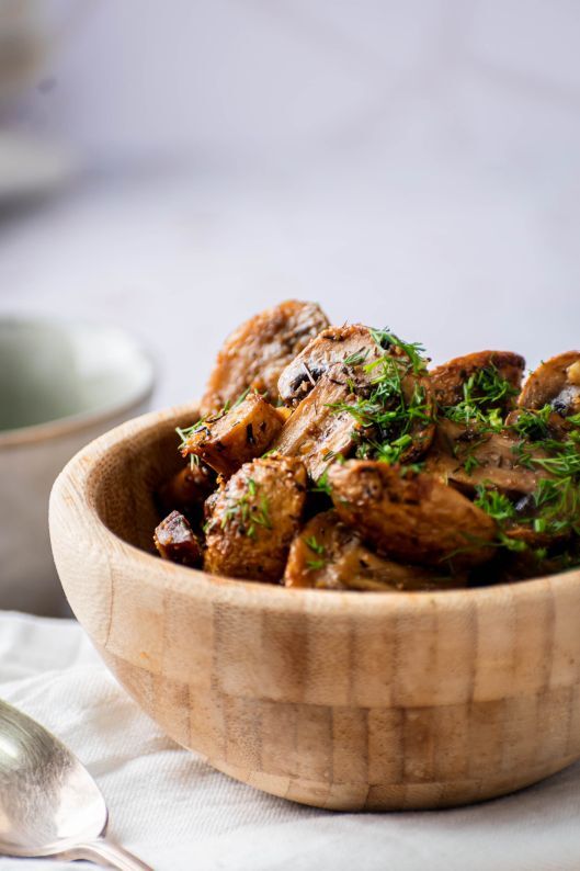 Roasted Mushrooms (with Garlic!) - Slender Kitchen