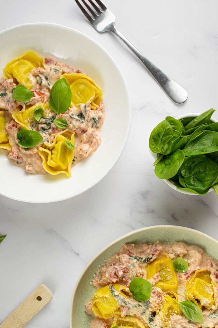 Creamy Tortellini with Tomatoes Slender Kitchen