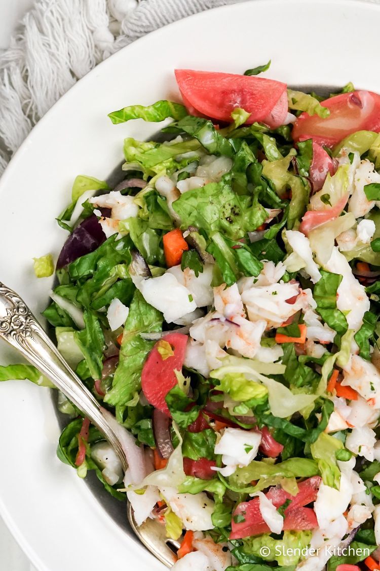 Chopped Shrimp Salad with Lemon Vinaigrette - Slender Kitchen