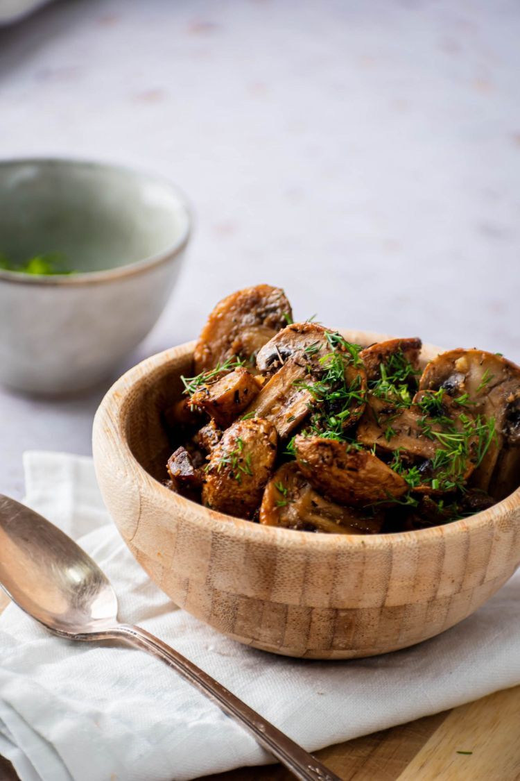 Roasted Mushrooms (with Garlic!) - Slender Kitchen