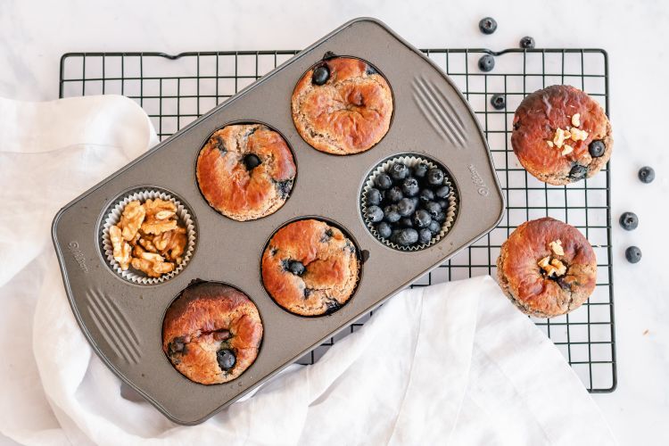 Almond Flour Blueberry Yogurt Muffins Slender Kitchen