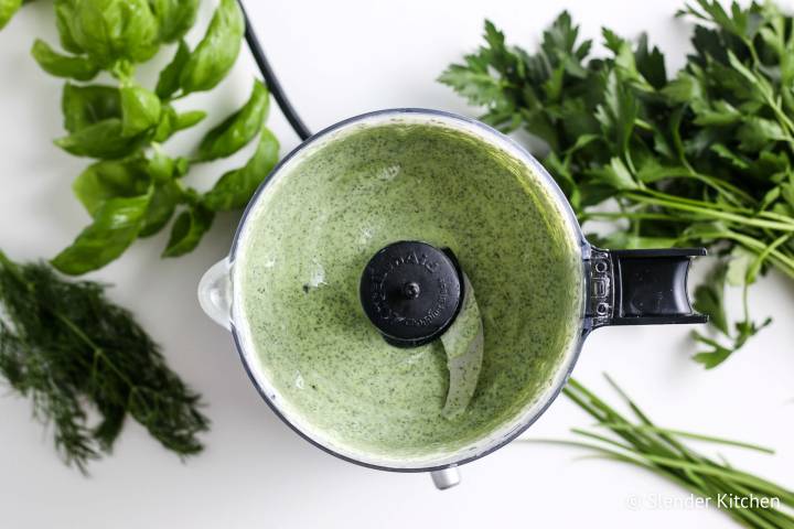 Homemade Green Goddess Dressing - Slender Kitchen Homemade Green Goddess Dressing - Slender Kitchen